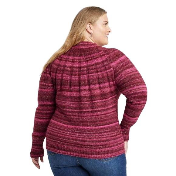 New Knox Rose Red Dark Pink Pullover Sweater XL - Picture 2 of 5